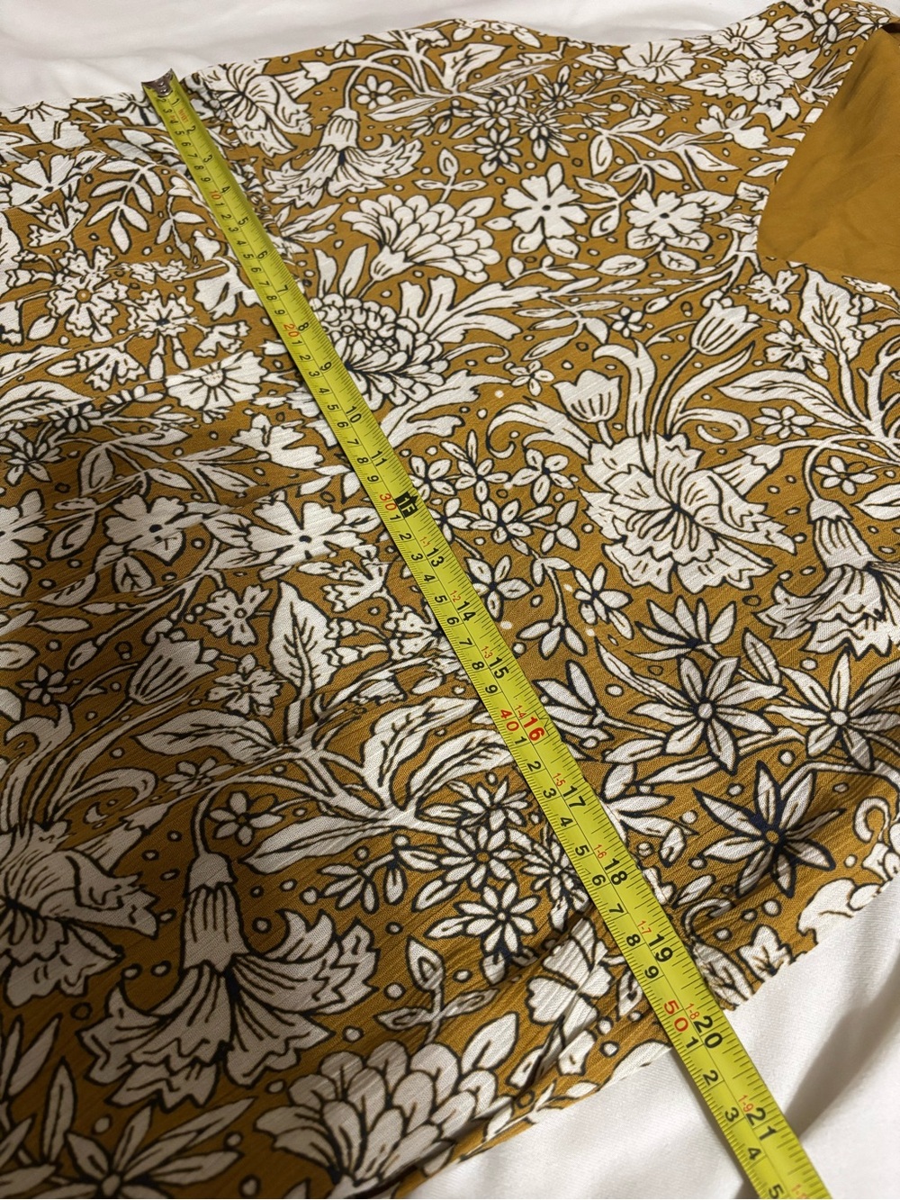 Rachel Ashwell Floral Smock Sleeveless Midi Dress Mustard Yellow - Picture 8 of 9